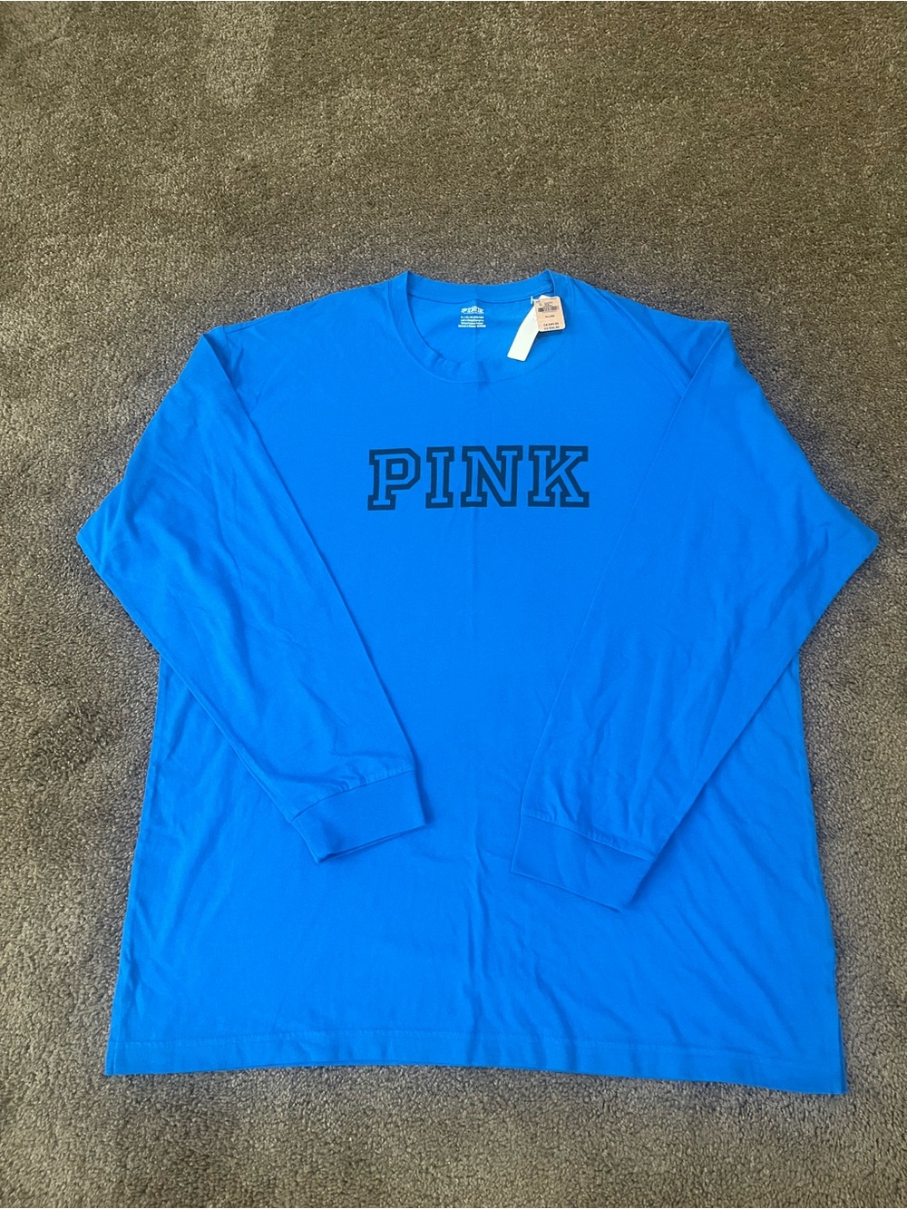 PINK Victoria's Secret Long-Sleeve Crewneck Shirt - Blue